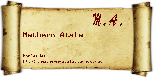 Mathern Atala névjegykártya